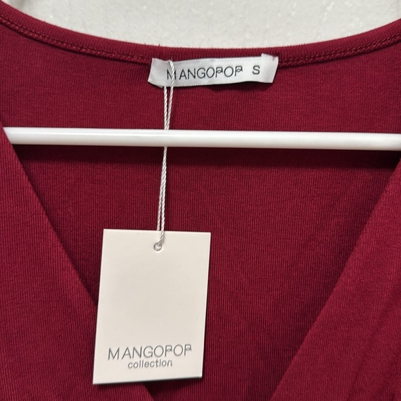 Burgandy Long Sleeve Bodysuit Size Small - Picture 2 of 2